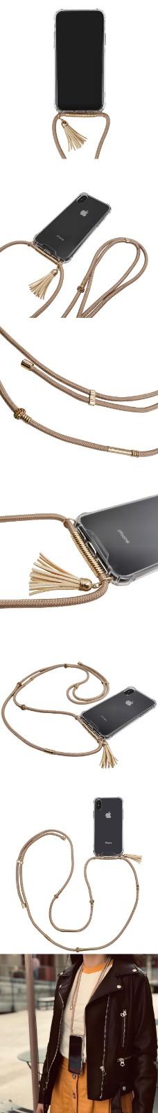 Tassel necklace protective mobile phone case for iPhone