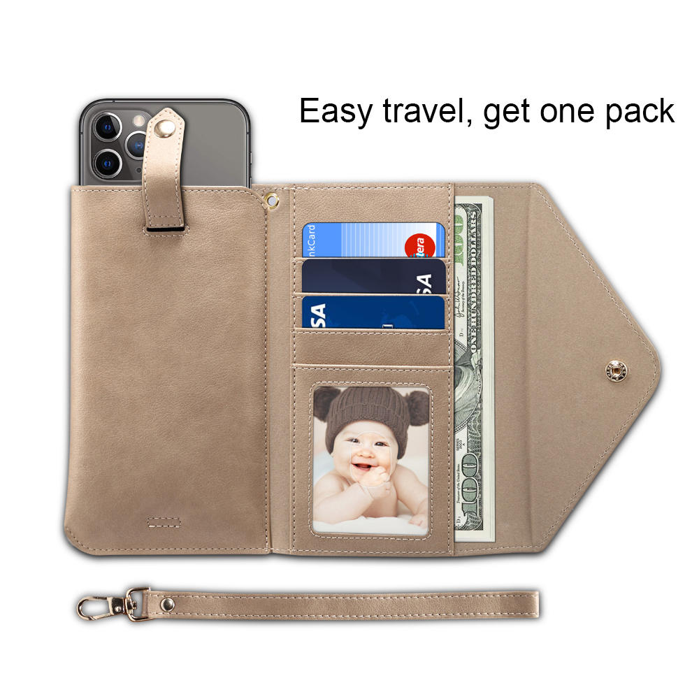 High quality leather wallet purse phone case