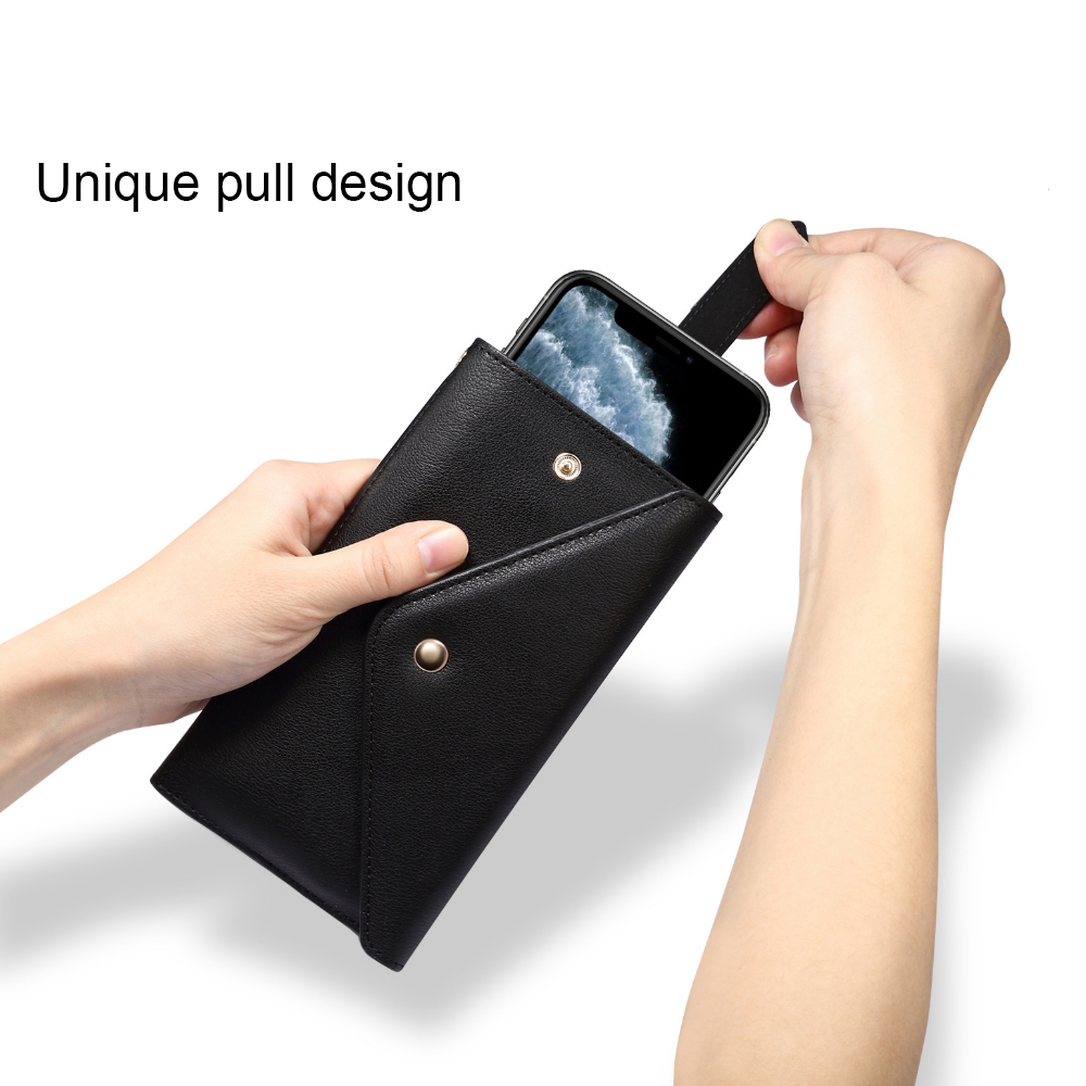 Pu&leather mobile phone bag with card slot/holder