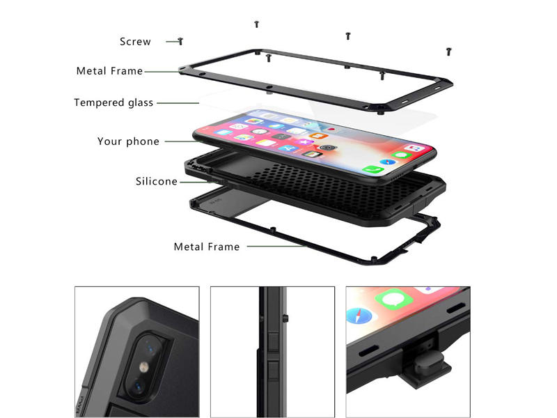 Waterproof metal phone case