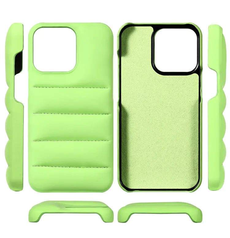 Puffer iPhone 14 Plus Pro Max Case Custom Logo Leather Phone Case Winter Shockproof Phone Cover Wholesale | TenChen Tech