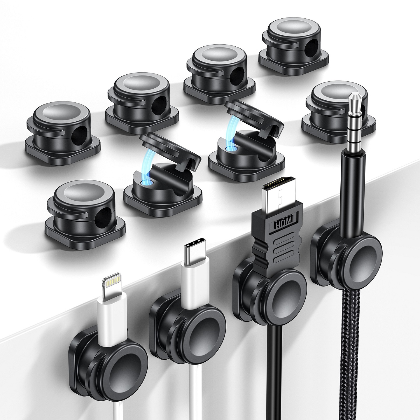 Hot Selling Desktop Cable Fixer Magnetic Cable Management Box Traceless Cross-Border Self-Adhesive Cable Winder Strong Glue | Tenchen Tech