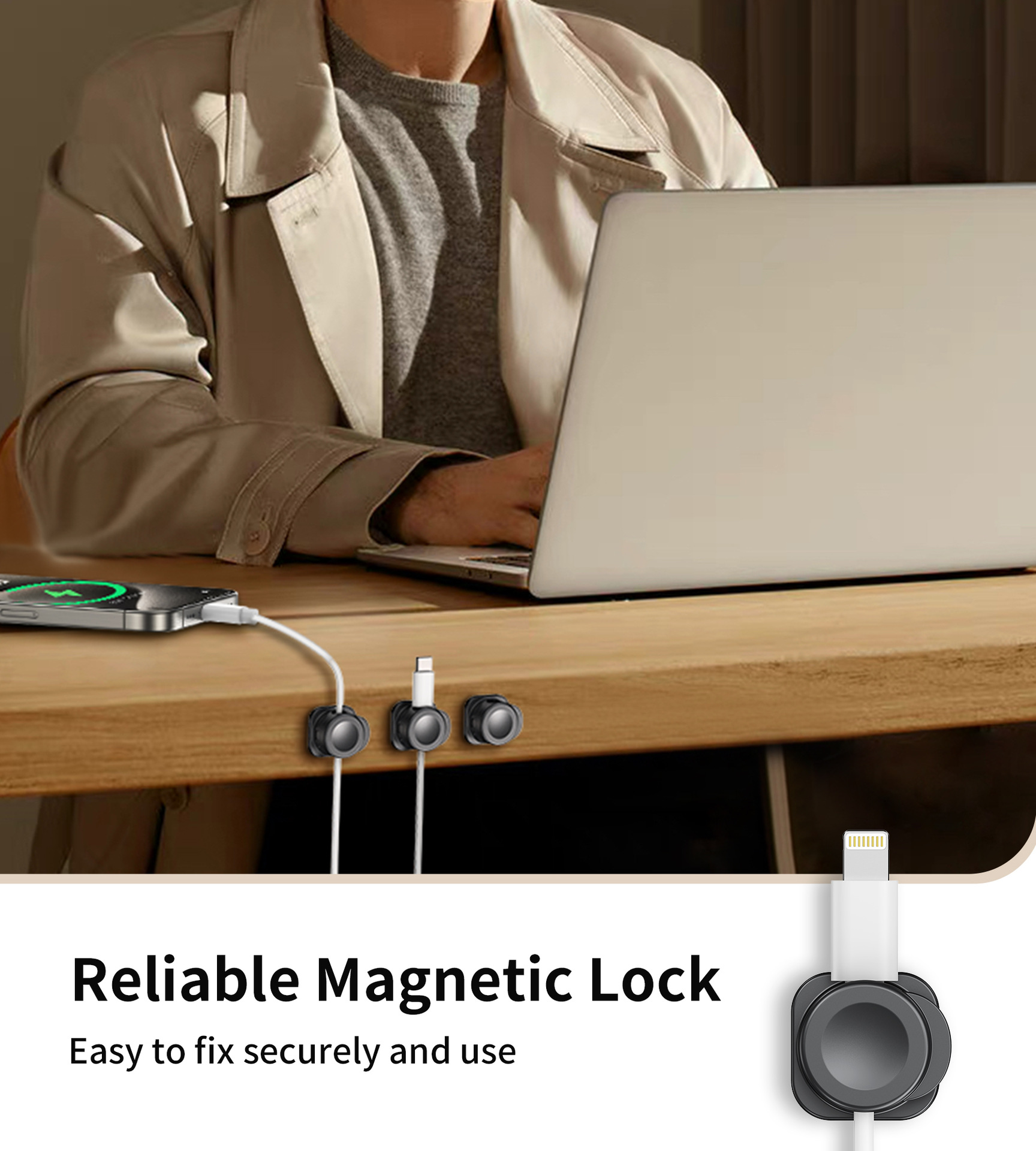 product-Hot Selling Desktop Cable Fixer Magnetic Cable Management Box Traceless Cross-Border Self-Ad