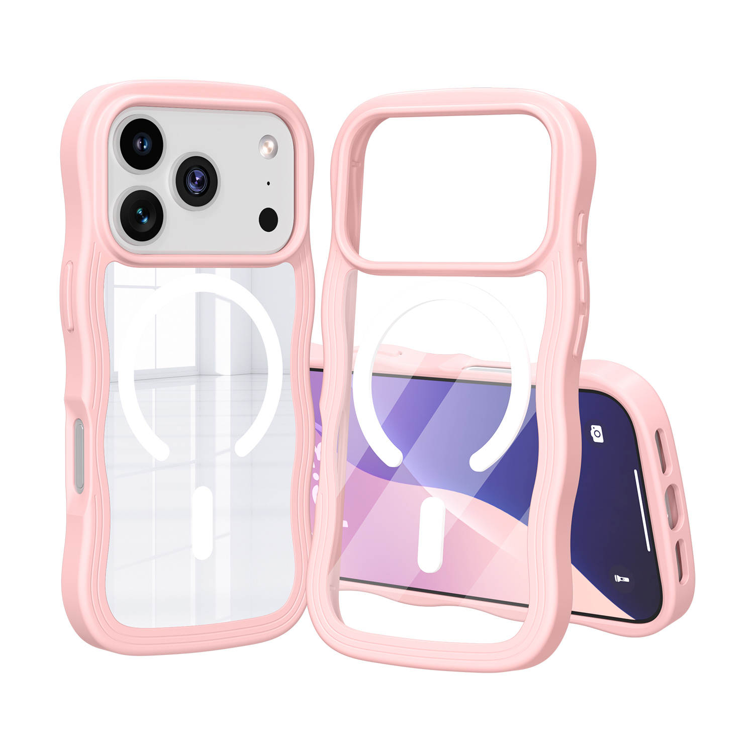 Customized Tenchen Best Wavy Edge Protective iphone 17 Pro Case Supplier Anti-Slip Grip Cute Wave Curly Frame Shape From China