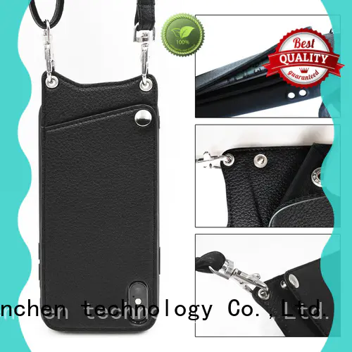 High quality leather&Pu clear tpu pc case with strap