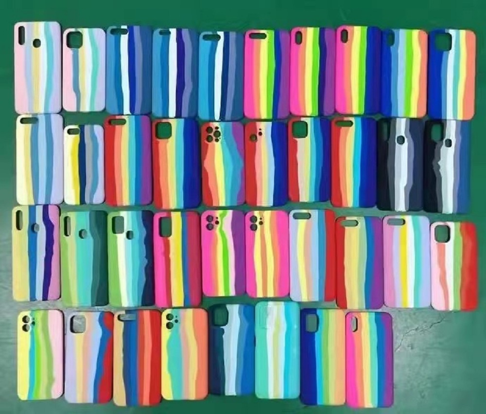 product-Silicone IPhone 14 Case Custom Shockproof Rainbow Liquid Silicone Phone Cover Case Wholesale