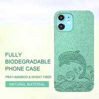 TENCHEN 100% Biodegradable bamboo fiber phone case,Eco-friendly flax straw phone back cover for iPhone Xs
