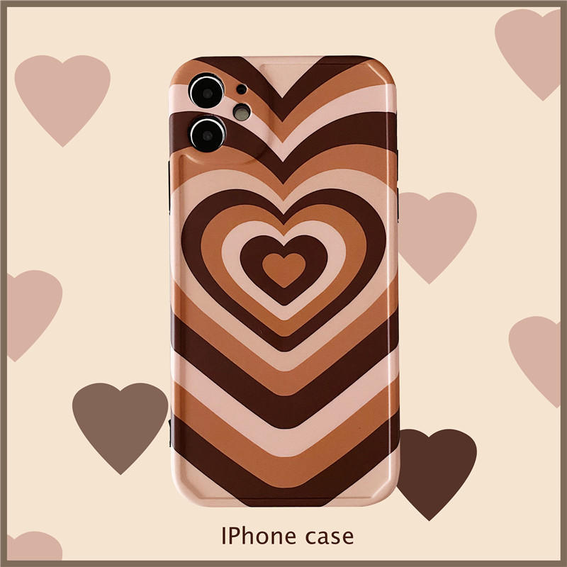 Love Heart Printed Cases iPhone 12 Painting Art Cute Design Soft TPU Hard Back Ultra-Thin Shockproof Anti-Fall Protective Gilry Cover Case iPhone 13
