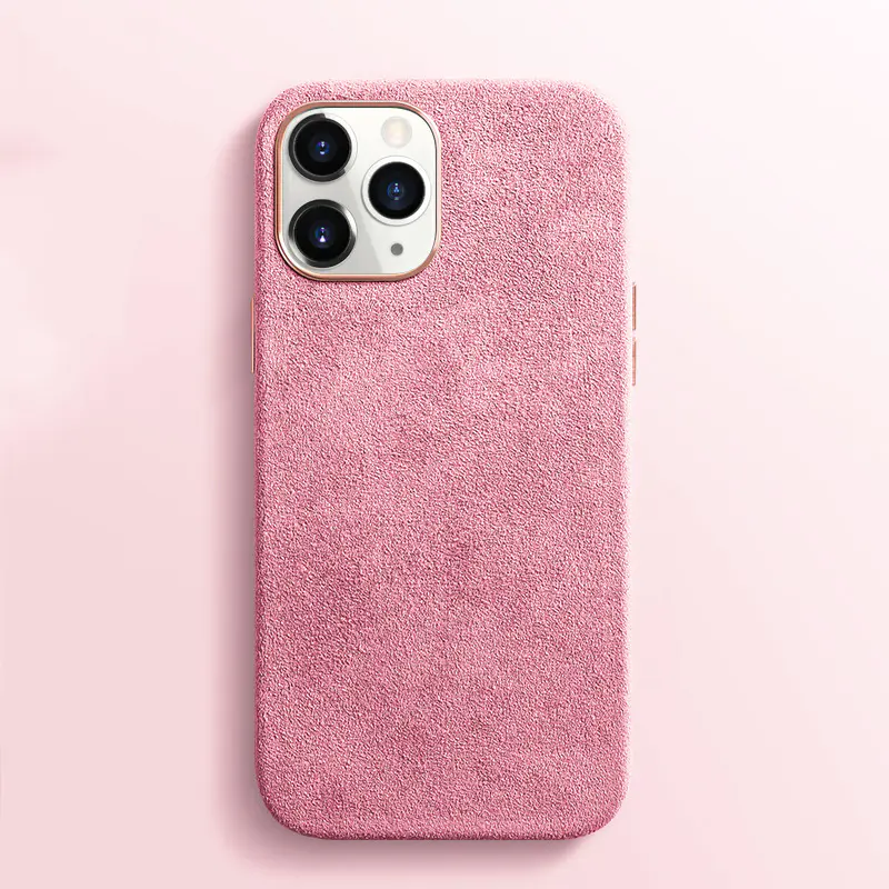 TENCHEN luxury mobile phone case suede plush comfortable touch warm case for cell phone for iPhone