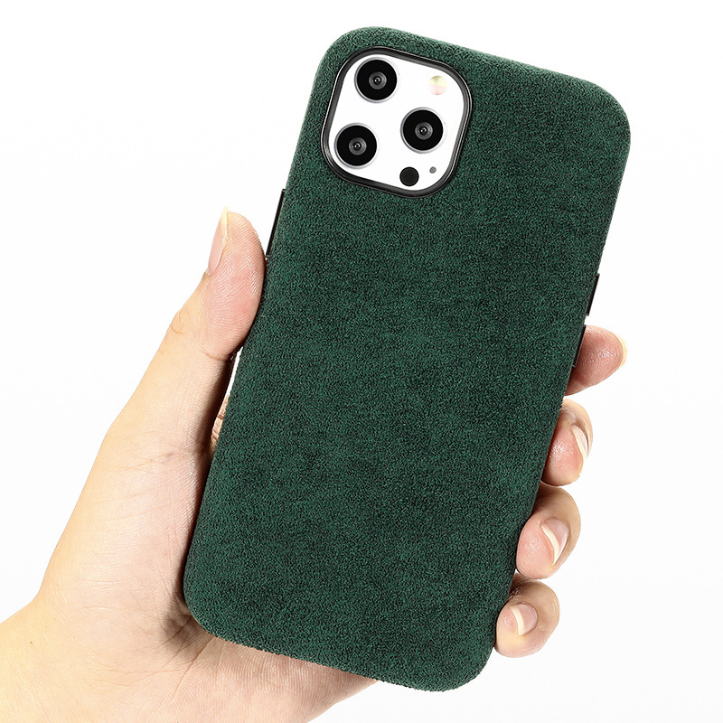 video-TENCHEN luxury mobile phone case suede plush comfortable touch warm case for cell phone for iP-1