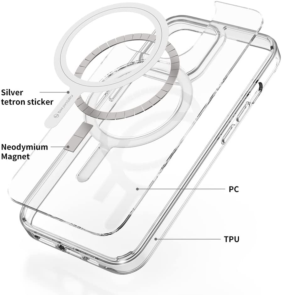 product-TenChen Tech-Clear Magsafe iPhone 13 Case Ultra Slim Hard PC with Soft TPU Edges Protective 