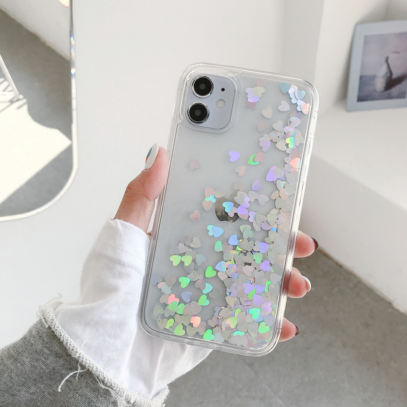 product-Glitter iPhone Case Double Layer Bling Flowing Colorful TPU Clear Protective Case High Quali