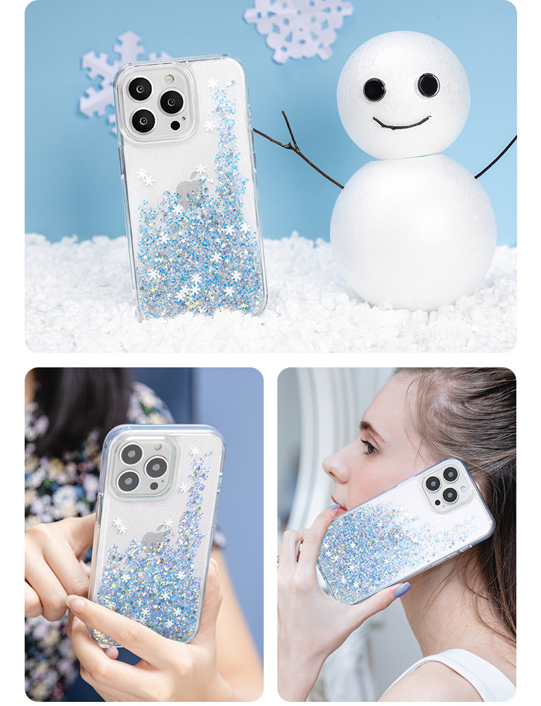 product-Glitter iPhone Case Double Layer Bling Flowing Colorful TPU Clear Protective Case High Quali-1