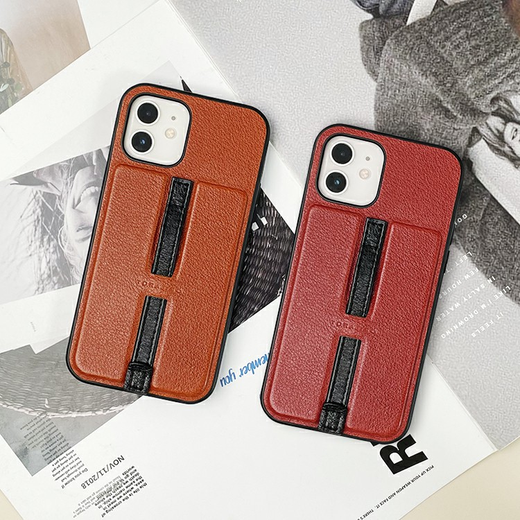 video-Customize IPhone Leather Phone Case With Finger Grip Band Loop Stretch Holder-TenChen Tech-img-4