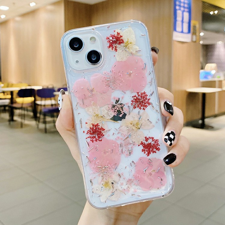 product-Iphone 14 Series Case Transparent Clear Epoxy Resin Pressed Real Dried Flower Phone Case New