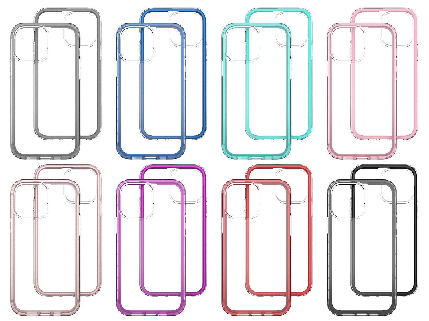 video-Clear Phone Case Crystal Tpu Pc 2 in 1 IPhone Case Colorful Bumper Protective Shockproof Phon