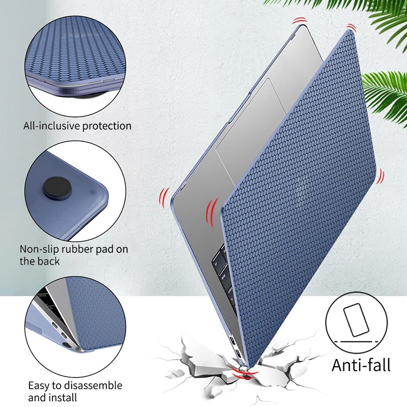 product-TenChen Tech-Macbook Air Pro Case Ultra Thin Laptop Case Hard PC Honeycomb Design Mac Case W