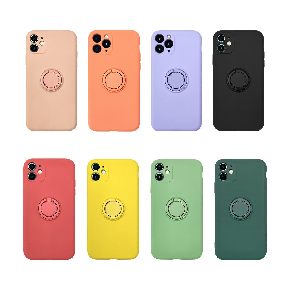 Silicone IPhone Case Soft Rubber Phone Case Protective Kickstand Ring Holder Shockproof Phone Cover | TenChen Tech
