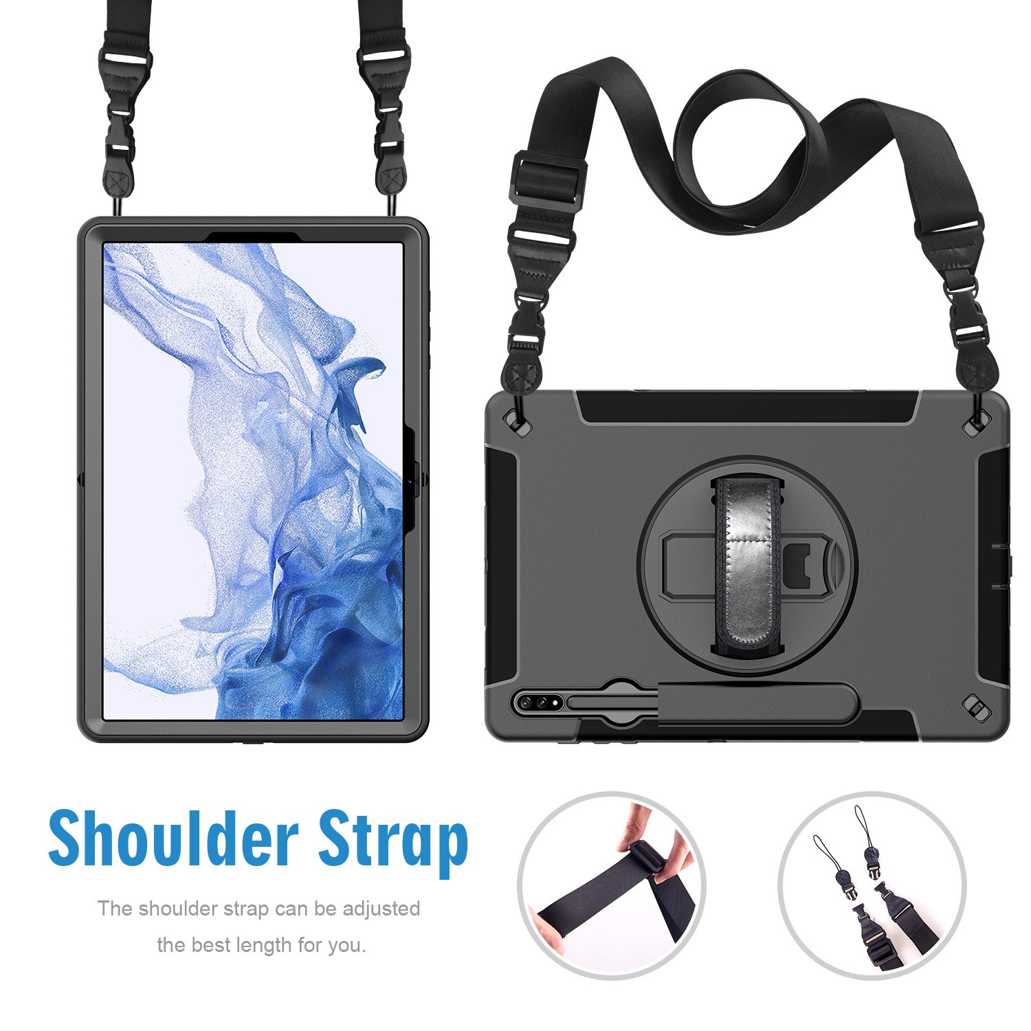 product-Samsung Tablet Case Protective Samsung Galaxy Tab a Case With 360° Rotatable Kickstand Hand-1