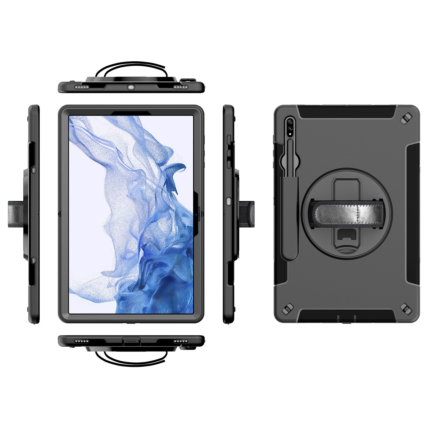 product-Samsung Tablet Case Protective Samsung Galaxy Tab a Case With 360° Rotatable Kickstand Hand
