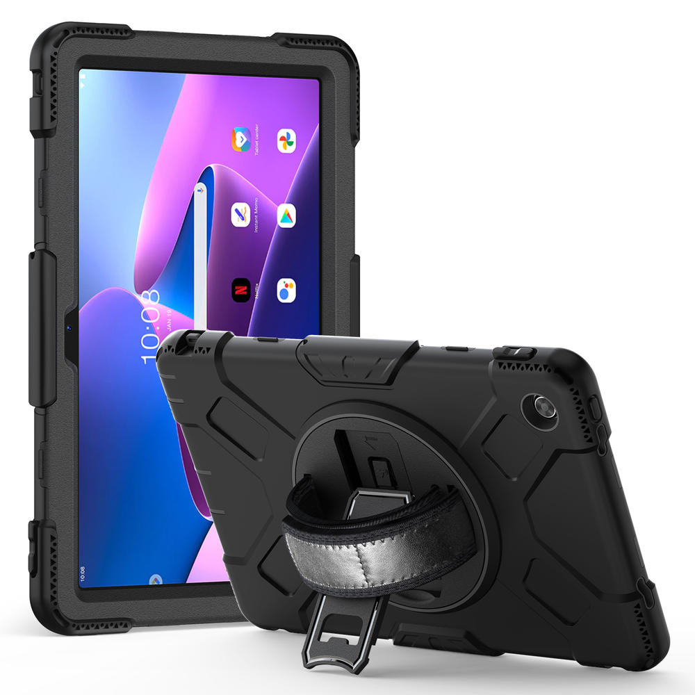 Lenovo Tab m10 8 Case Silicone Tablet Cover 360 Rotation Handed Grip Strap Holder Shockproof Tablet Case | TenChen Tech