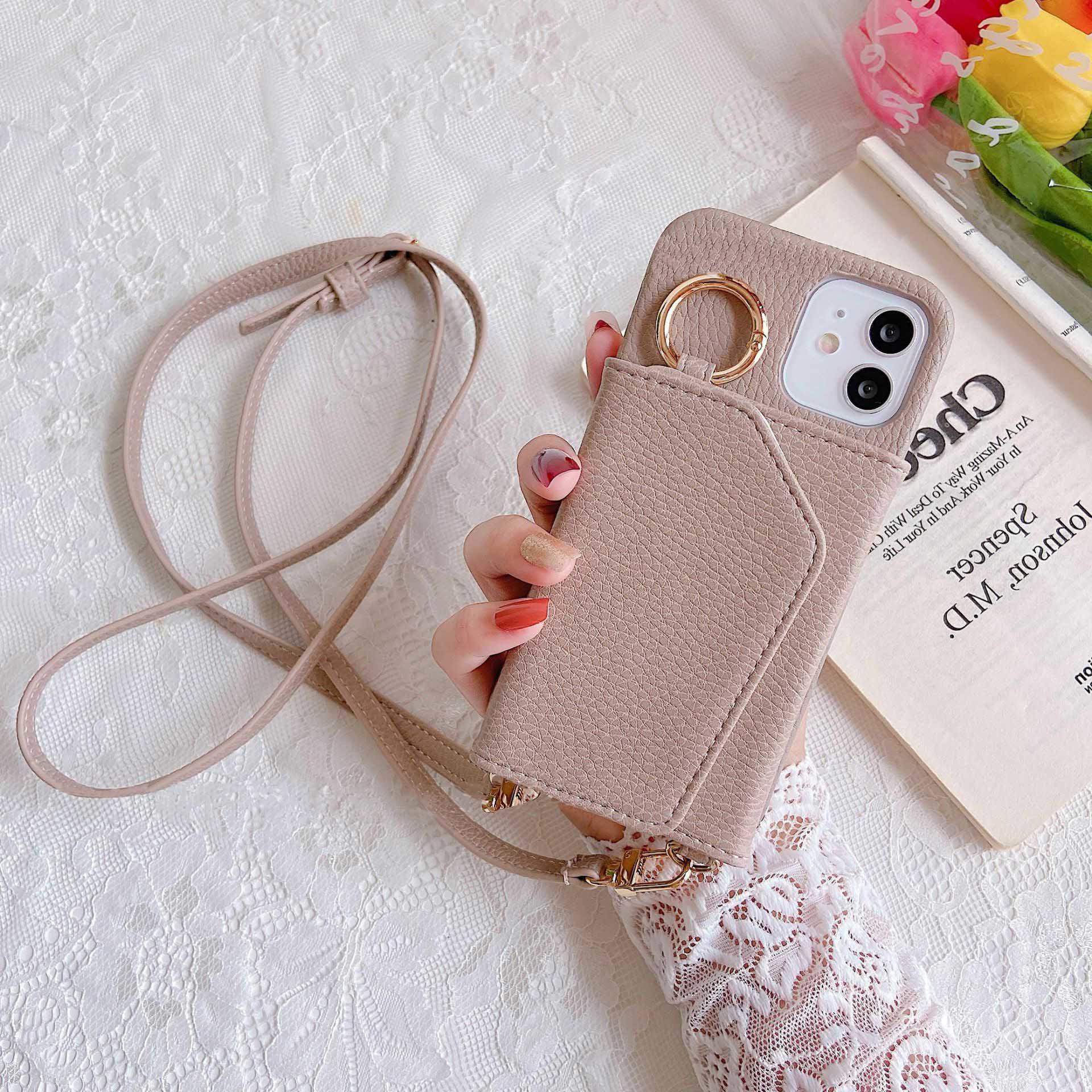 Crossbody Phone Bag Detachable Leather Wallet Purse Phone Case Lanyard Necklace IPhone 11 12 13 14 Cover Wholesale | TenChen Tech
