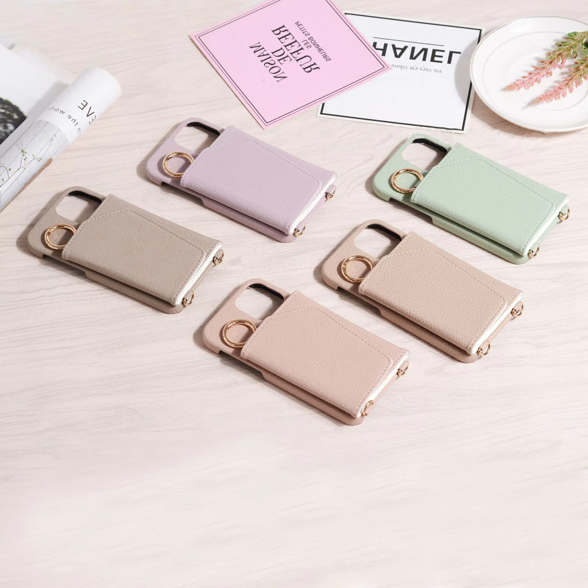 Crossbody Phone Bag Detachable Leather Wallet Purse Phone Case Lanyard Necklace IPhone 11 12 13 14 Cover Wholesale | TenChen Tech