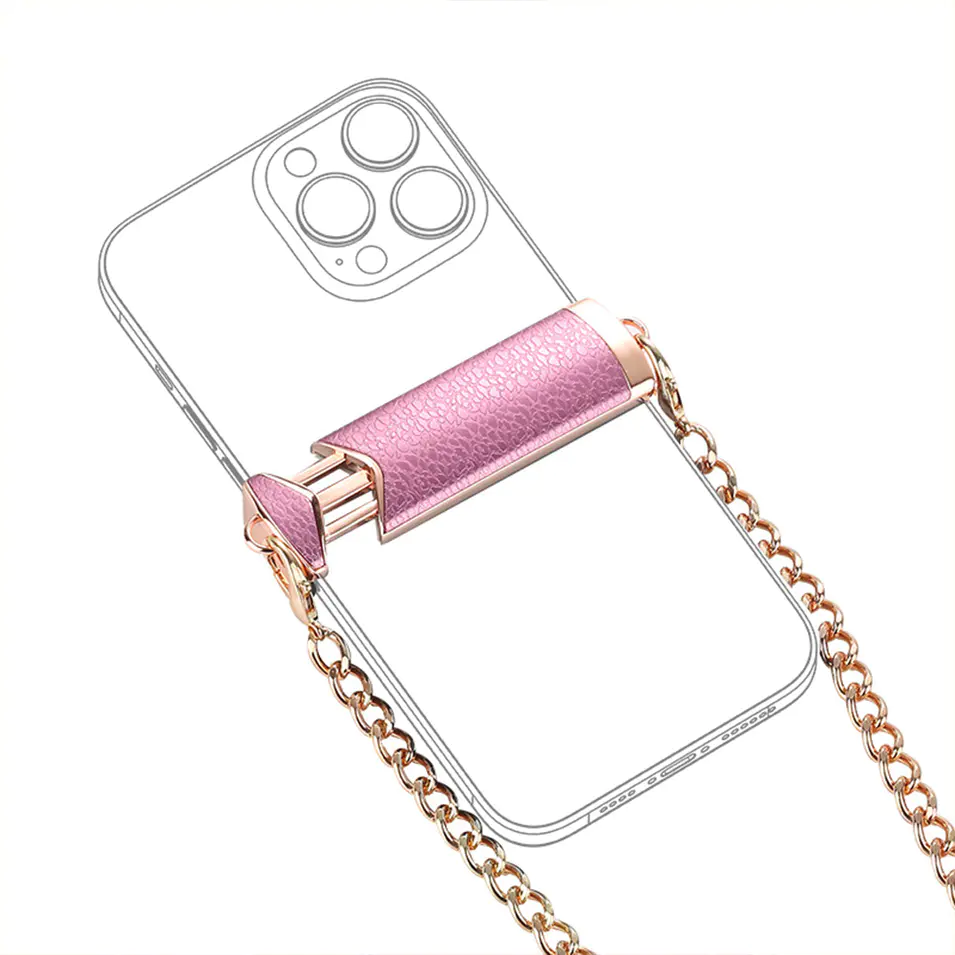 Universal Crossbody Phone Clip Metal Chain Lanyard Necklace Cell Phone Back Clip Luxury Hip Hop Phone Accessories | TenChen Tech