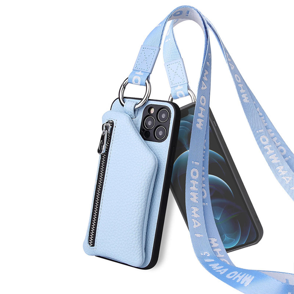 IPhone 14 Pro Max Wallet Case Detachable Strap Lanyard Crossbody Phone Cover | TenChen Tech