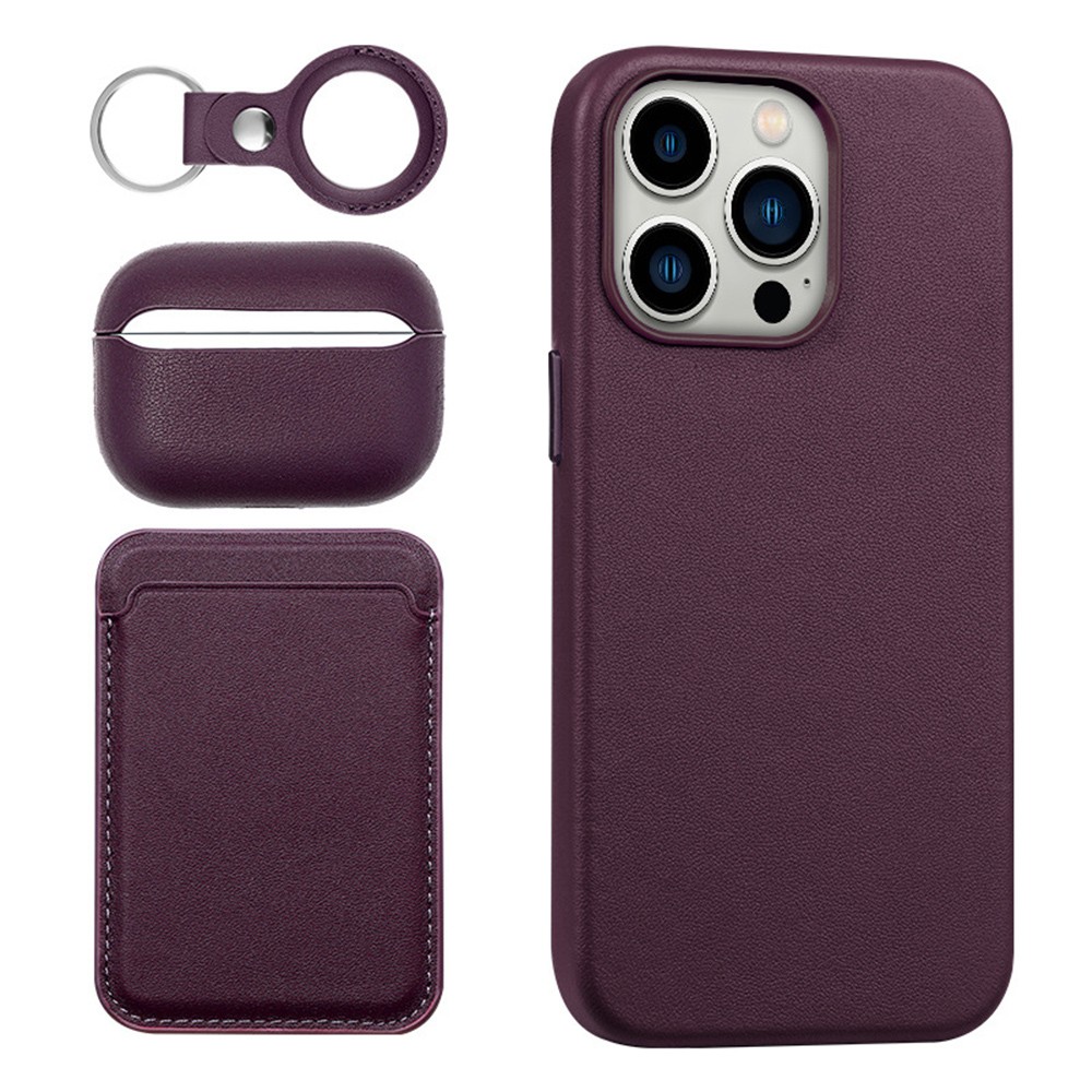 product-Leather Phone Case IPhone 14 Plus Pro Max Magnetic Cover Leather Card Holder Airtag Case Air-1