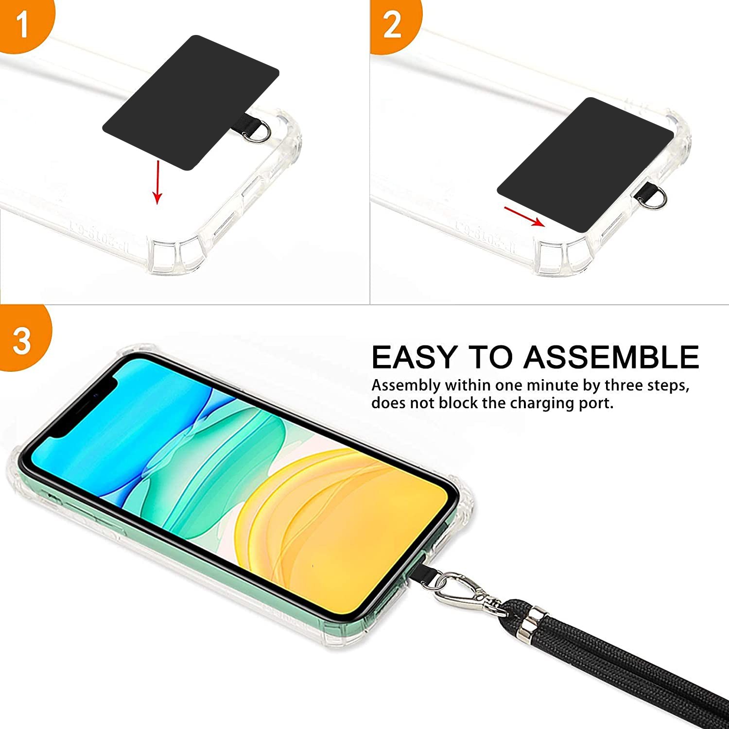 video-Universal Cell Phone Lanyards Adjustable Detachable Neck Crossbody Lanyard Phone Case | TenChe-3