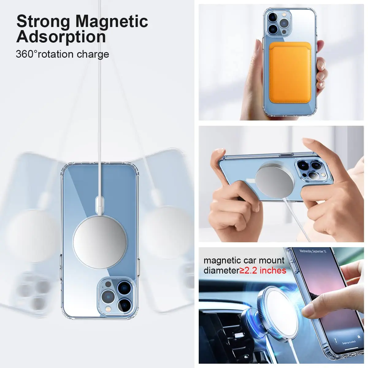 Magsafe IPhone 14 Plus Pro Max Case Crystal Clear Tpu Pc Magnetic Phone Case Shockproof Protective Phone Cover | TenChen Tech