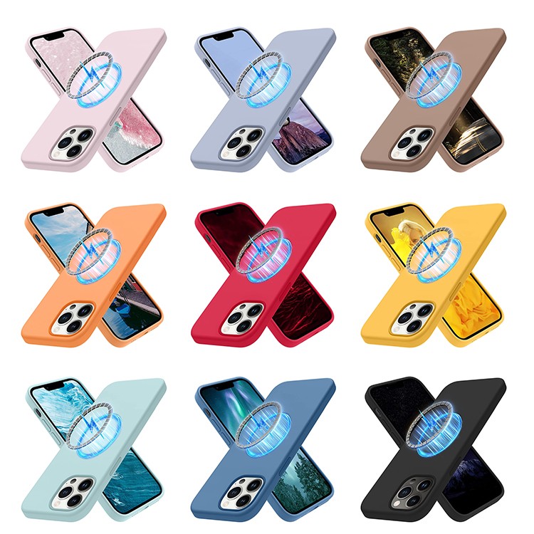 video-Custom Silicone IPhone 14 Plus Pro Max Case Magsafe Magnetic Liquid Silicone Phone Case Wholes