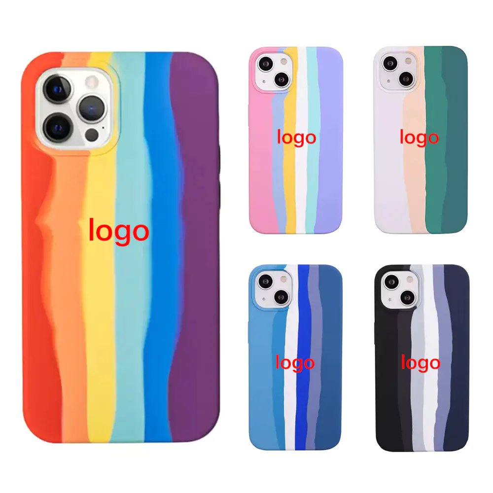 Silicone IPhone 14 Case Custom Shockproof Rainbow Liquid Silicone Phone Cover Case Wholesale | TenChen Tech
