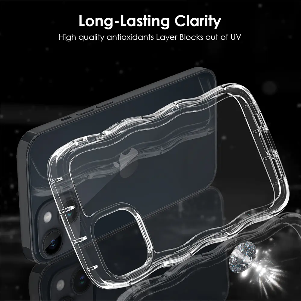 Clear Iphone 14 Case Custom Wave Phone Case Shockproof Protective Phone Cover | Tenchen Tech
