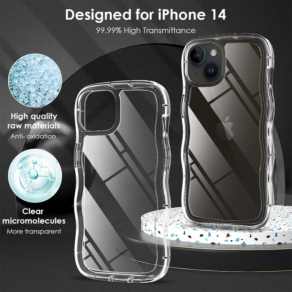 product-Clear Iphone 14 Case Custom Wave Phone Case Shockproof Protective Phone Cover | Tenchen Tech