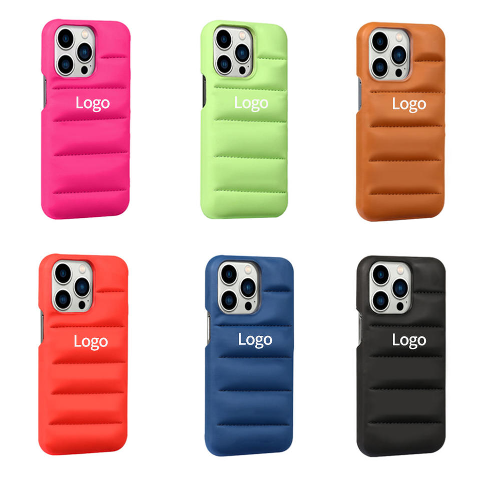 IPhone 15 Puffer case 3D Down Jacket Phone Case Custom Leather Shockproof Protective Phone Case | TenChen Tech