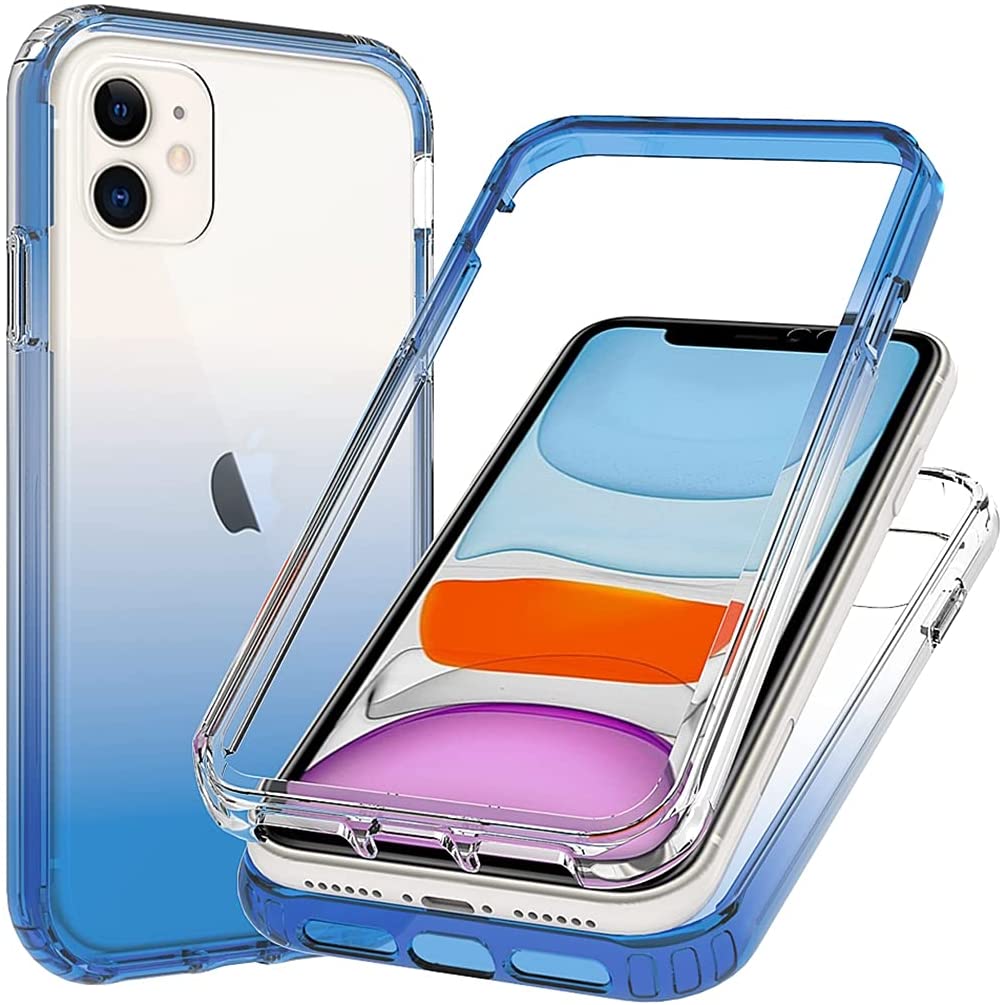 product-TenChen Tech-IPhone 15 Clear Case 2 In 1 Slim Transparent Gradient Color Phone Case Shockpro