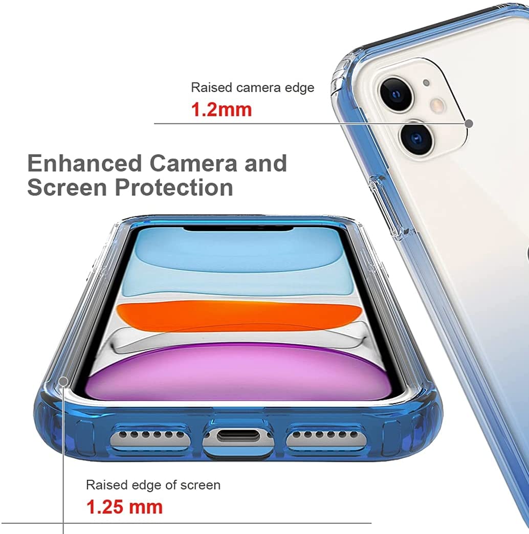 product-IPhone 15 Clear Case 2 In 1 Slim Transparent Gradient Color Phone Case Shockproof Protective