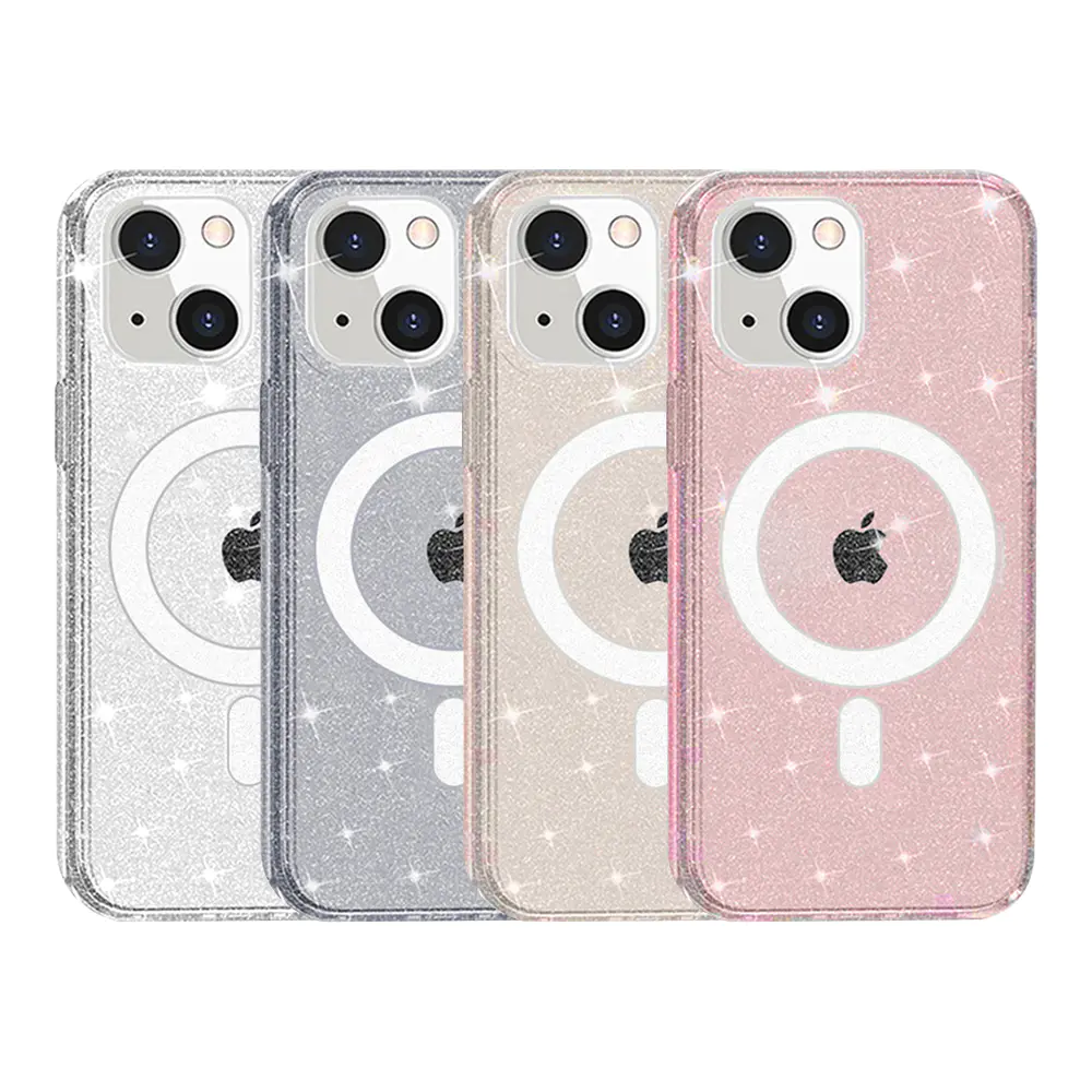Clear Glitter Magnetic IPhone 15 Pro Max Case Magsafe Mobile Phone Case Shockproof Protective Cell Phone Case | TenChen Tech