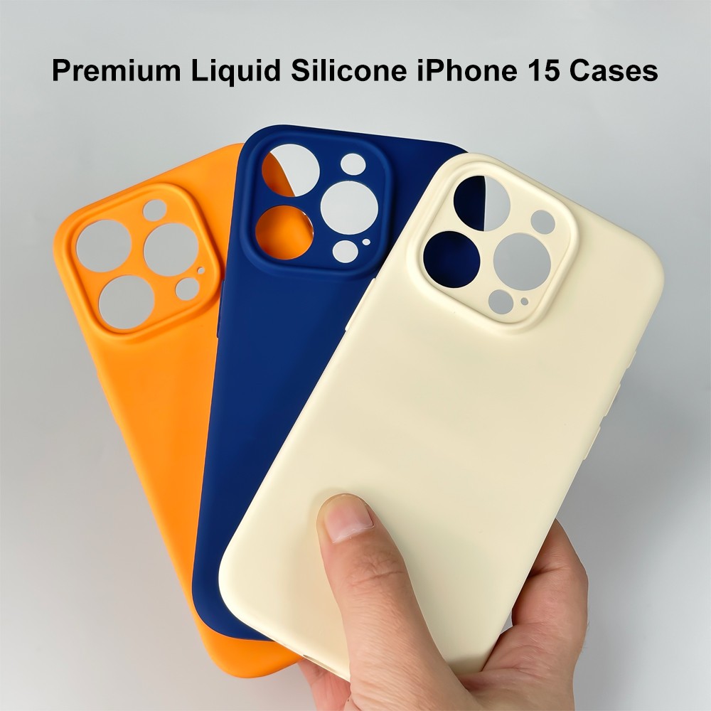 video-Ultra Thin Liquid Silicone iPhone 15 Cases Soft Shockproof Mobile Phone Case | TenChen Tech-Te-4