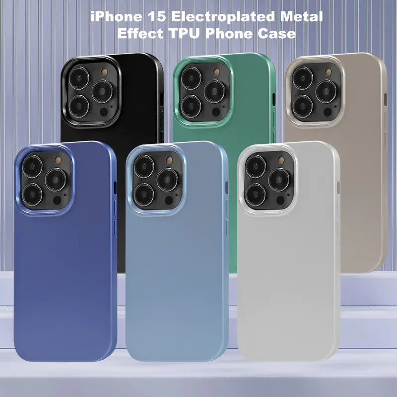 Introducing the Latest IPhone 15 Electroplated Metal Effect TPU Phone Case from TenChen
