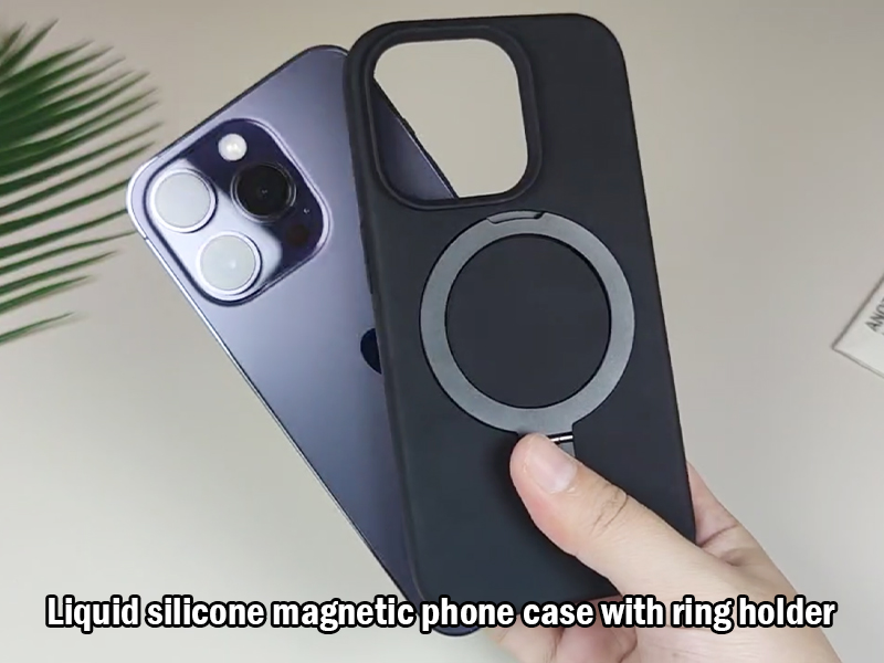 video-iPhone 15 liquid silicone case with magnetic stand | TenChen Tech-TenChen Tech-img