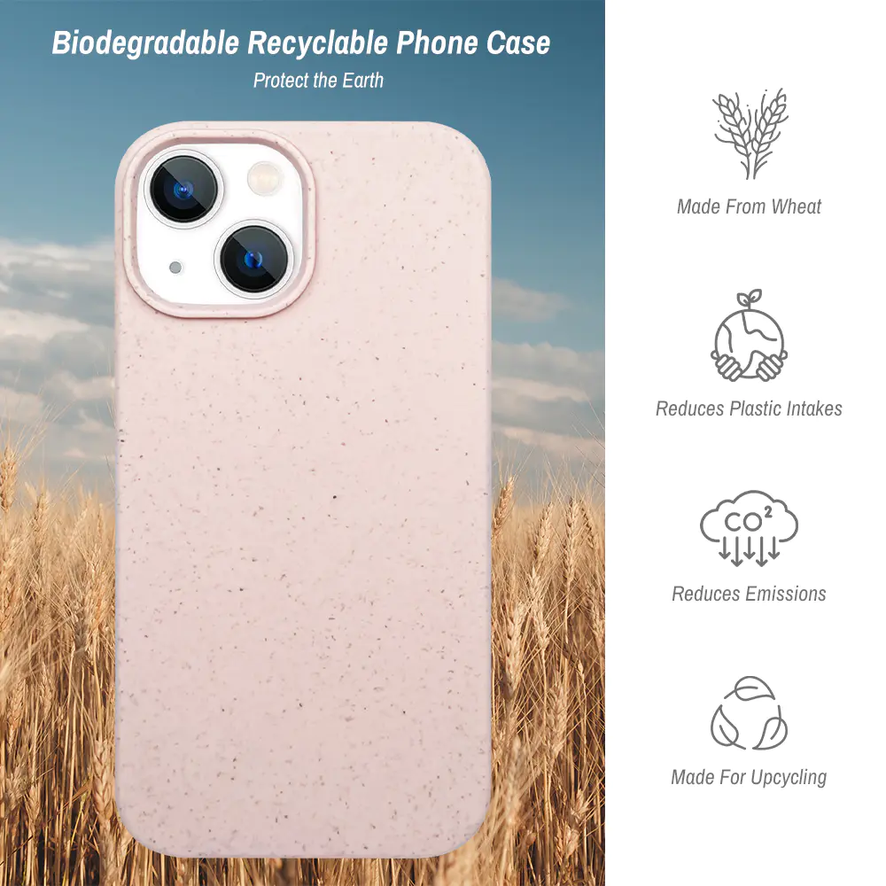 Biodegradable iPhone 15 Cases Custom Eco Friendly Compostable Wheat Straw Plant Fiber Cell Phone Cases | TenChen Tech