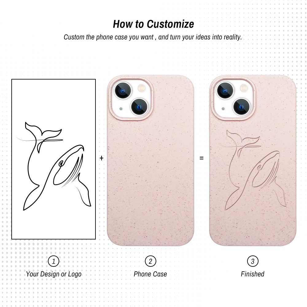 product-Biodegradable iPhone 15 Cases Custom Eco Friendly Compostable Wheat Straw Plant Fiber Cell P