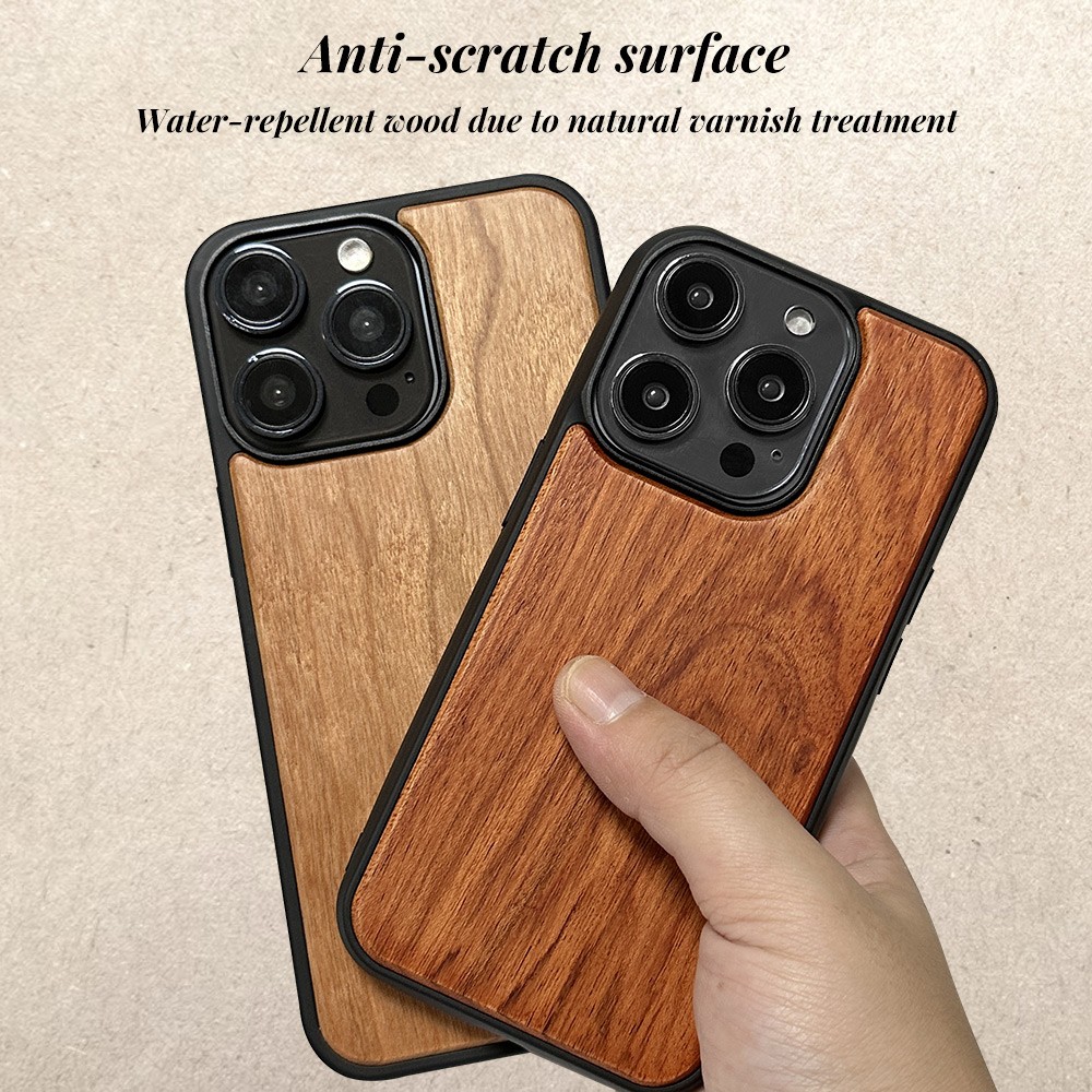 product-TenChen Tech-iPhone 15 Wood Phone Case Custom Unique Natural Real Wooden Cell Phone Case | T