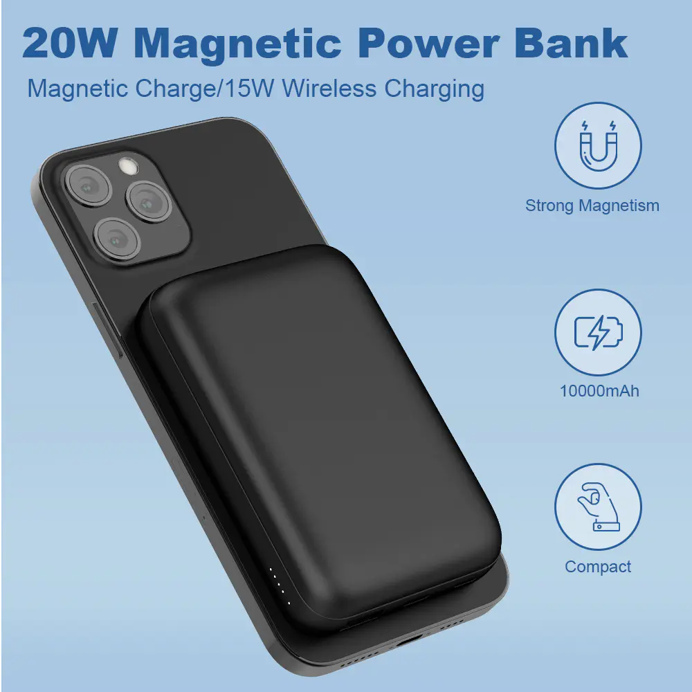 Portable Magsafe Power Bank Apple IPhone Magnetic Wireless Charging Power Bank Battery | TenChen Tech