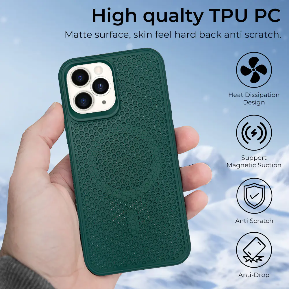 IPhone 15 Pro Max Magsafe Phone Cases Tpu Pc Heat Dissipation Magnetic Wireless Charging Phone Case | TenChen Tech