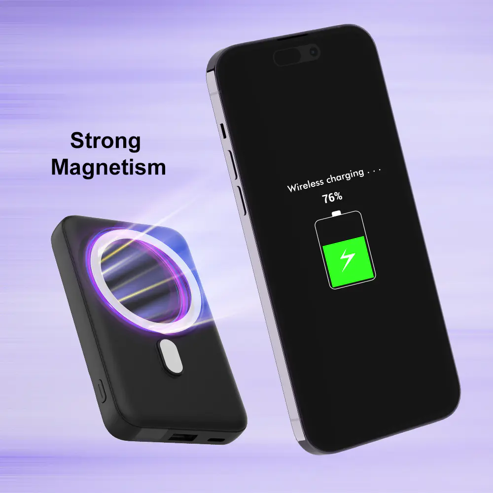 10000mah Wireless Power Bank 2 in1 Universal Portable Magnetic Charging Power Bank With Stand Holder | TenChen Tech