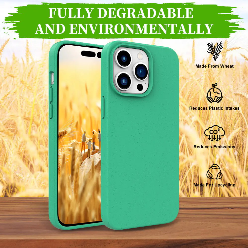 iPhone 15 Pro Max Eco Friendly Compostable Case Custom Plant Fiber Biodegradable Phone Case | TenChen Tech